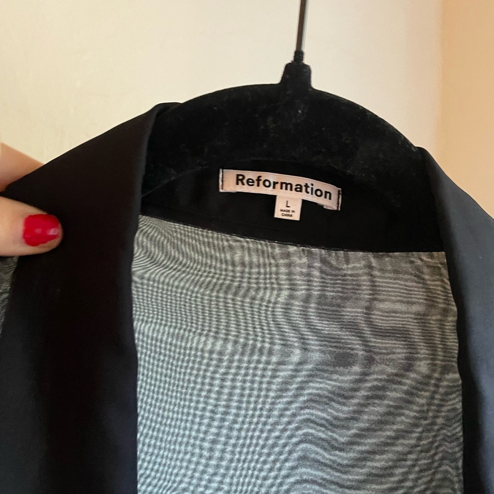 Reformation Will Sheer Black Button-Down Shirt - Picture 2 of 3